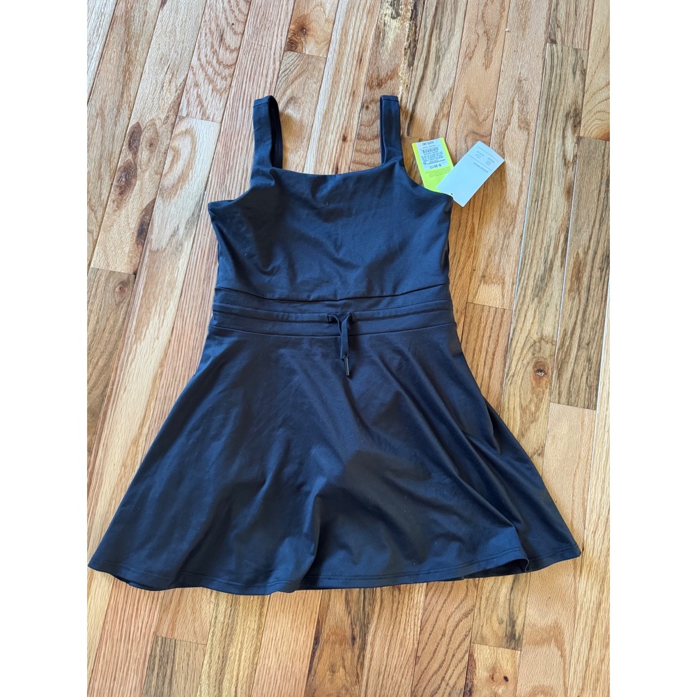 All in Motion Girls Black Active Dress Sleeveless Built-in Liner Pockets S 6-7
